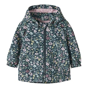 Veste coupe-vent avec capuche amovible motif floral