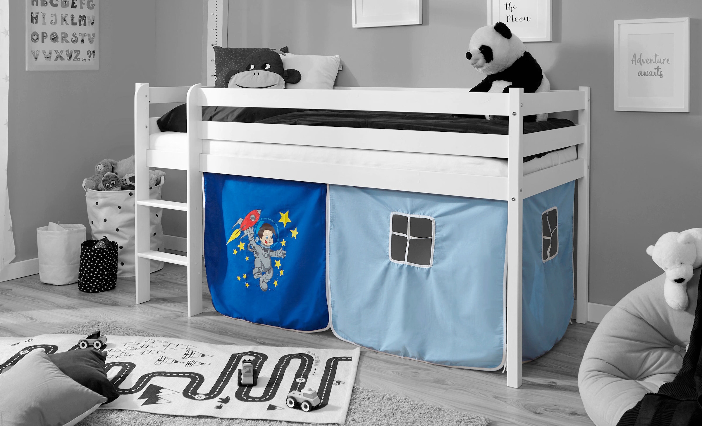 Ticaa Vorhang für Kinder Hochbett Etagenbett mit Motiv