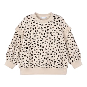 Sweat-shirt volants imprimé léopard