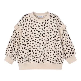 Sweatshirt Leoprint Rüschen