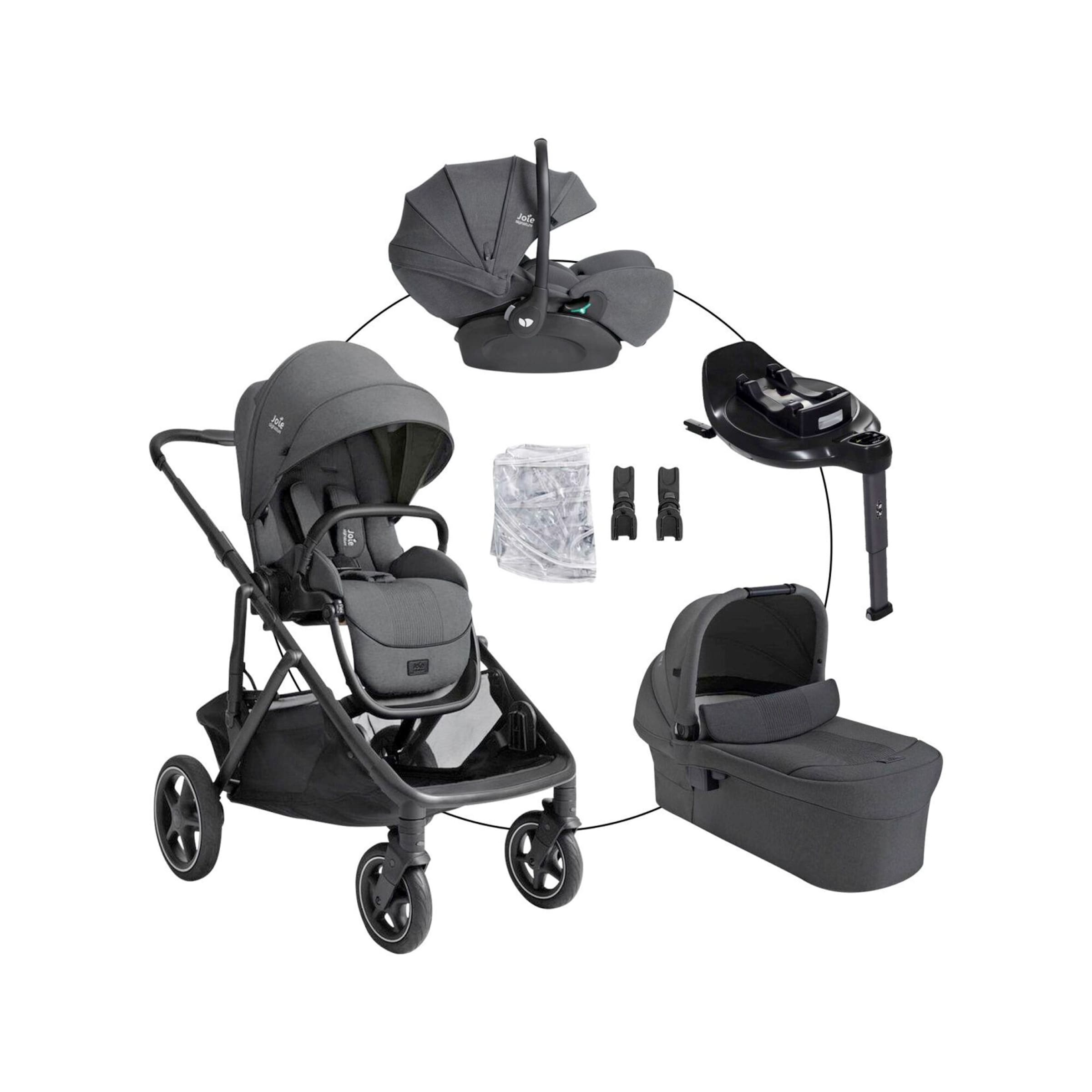 Joie Kombikinderwagen Versiti Travel-Set inkl. Babyschale i-Level Pro und Isofix-Basis i-Base Encore grau