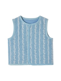 Baby Denim-Weste mit Blumenmuster