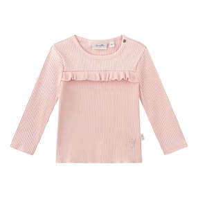 Shirt langarm Rüschen Rippqualität