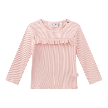 Shirt langarm Rüschen Rippqualität