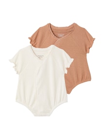 2er-Pack Baby Bodys aus Pointelle-Jersey mit Spitze, Bio-Baumwolle