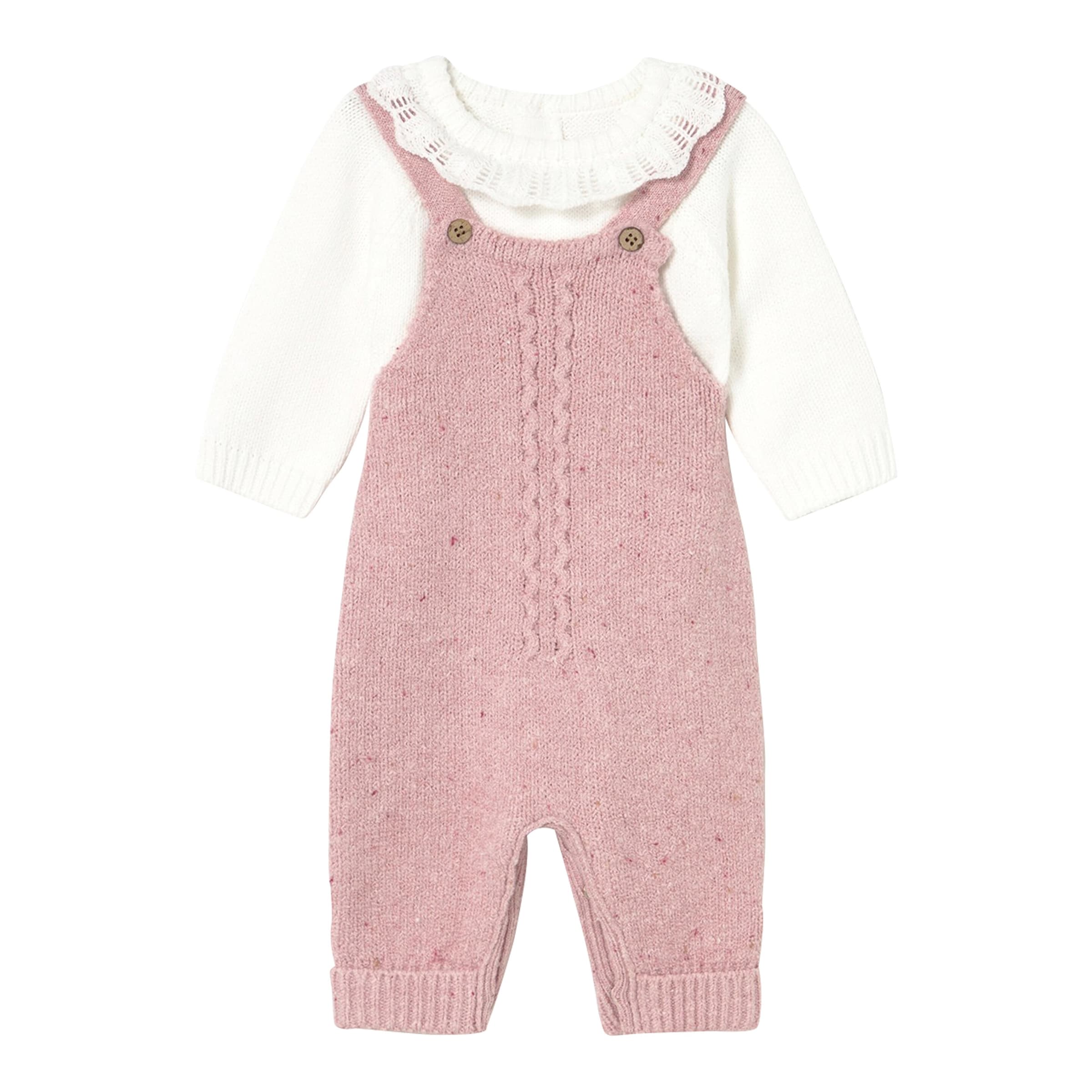 Mayoral 2-tlg. Set Pullover mit Kragen und Strick-Latzhose