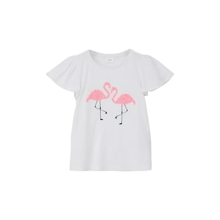 T-Shirt Pailletten-Flamingos