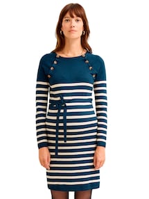 Gestreiftes Strickkleid für Schwangerschaft und Stillzeit