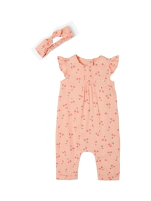 Mädchen Baby-Set: Overall & Haarband