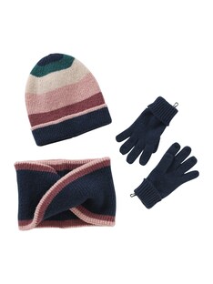 Mädchen-Set: Mütze, Rundschal & Handschuhe