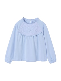Mädchen Blusenshirt mit Lochstickerei