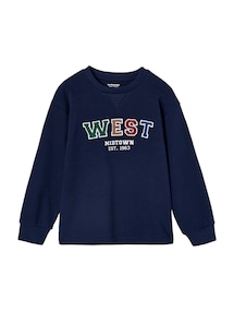 Jungen Shirt mit Frottee-Motiv und Recycling-Baumwolle