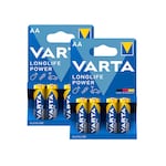 Longlife-Power-Batterien AA, 8 Stück