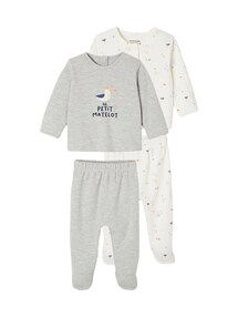 Bio-Kollektion: 2er-Pack Baby Schlafanzüge mit Druckknöpfen