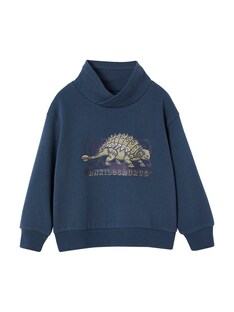 Jungen Sweatshirt mit Schalkragen und Print, Recycling-Polyester