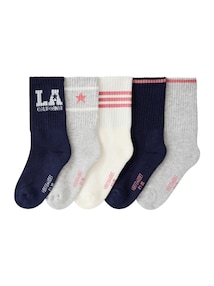 5er-Pack Socken LA California Mädchen, Mäusezähnchenrand