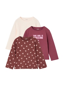 3er-Pack Mädchen Shirts mit Print BASIC