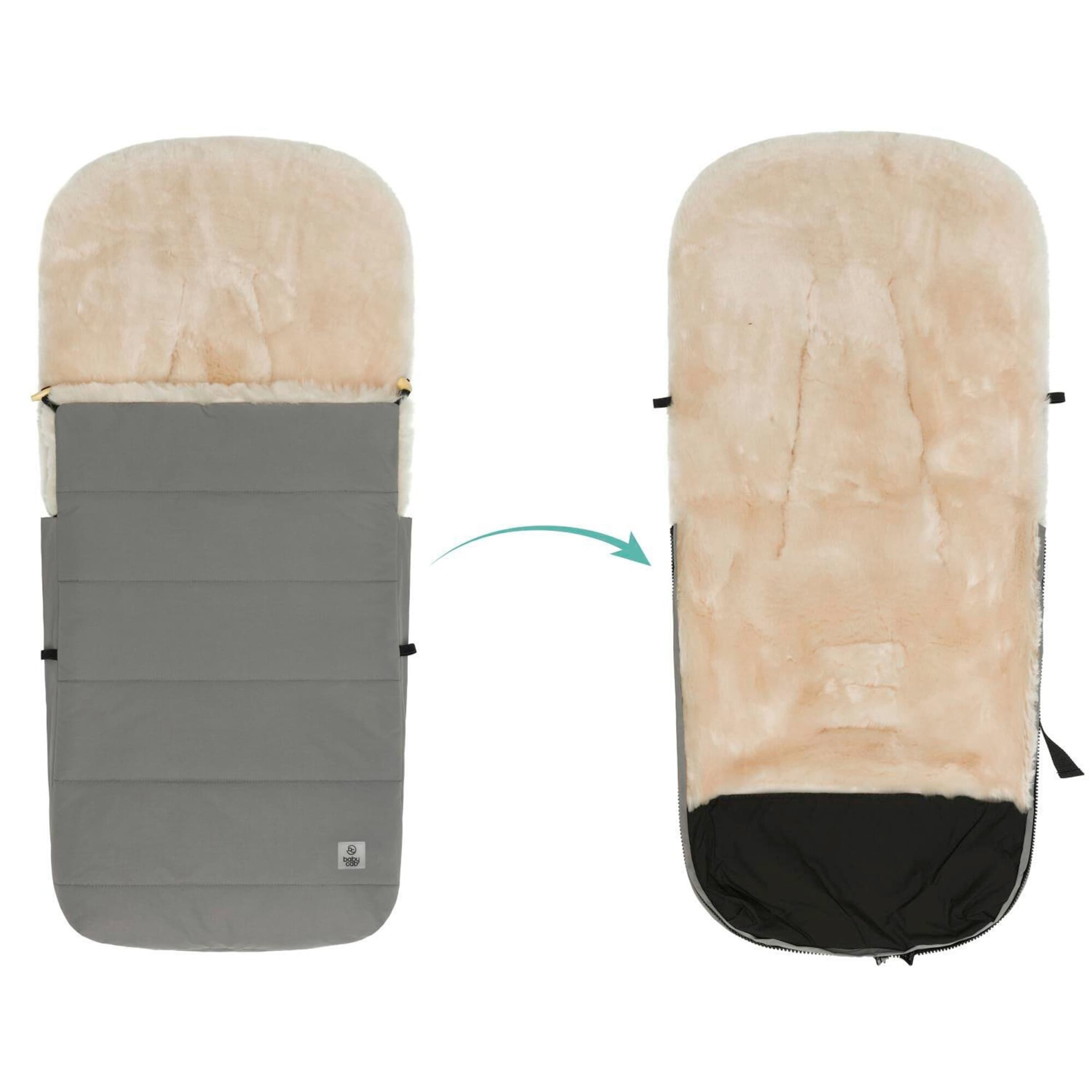 Babycab Winterfußsack Lammfell Lille für Kinderwagen, Buggy grau