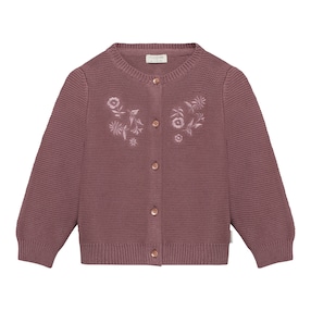 Strickjacke mit Blumenstickerei