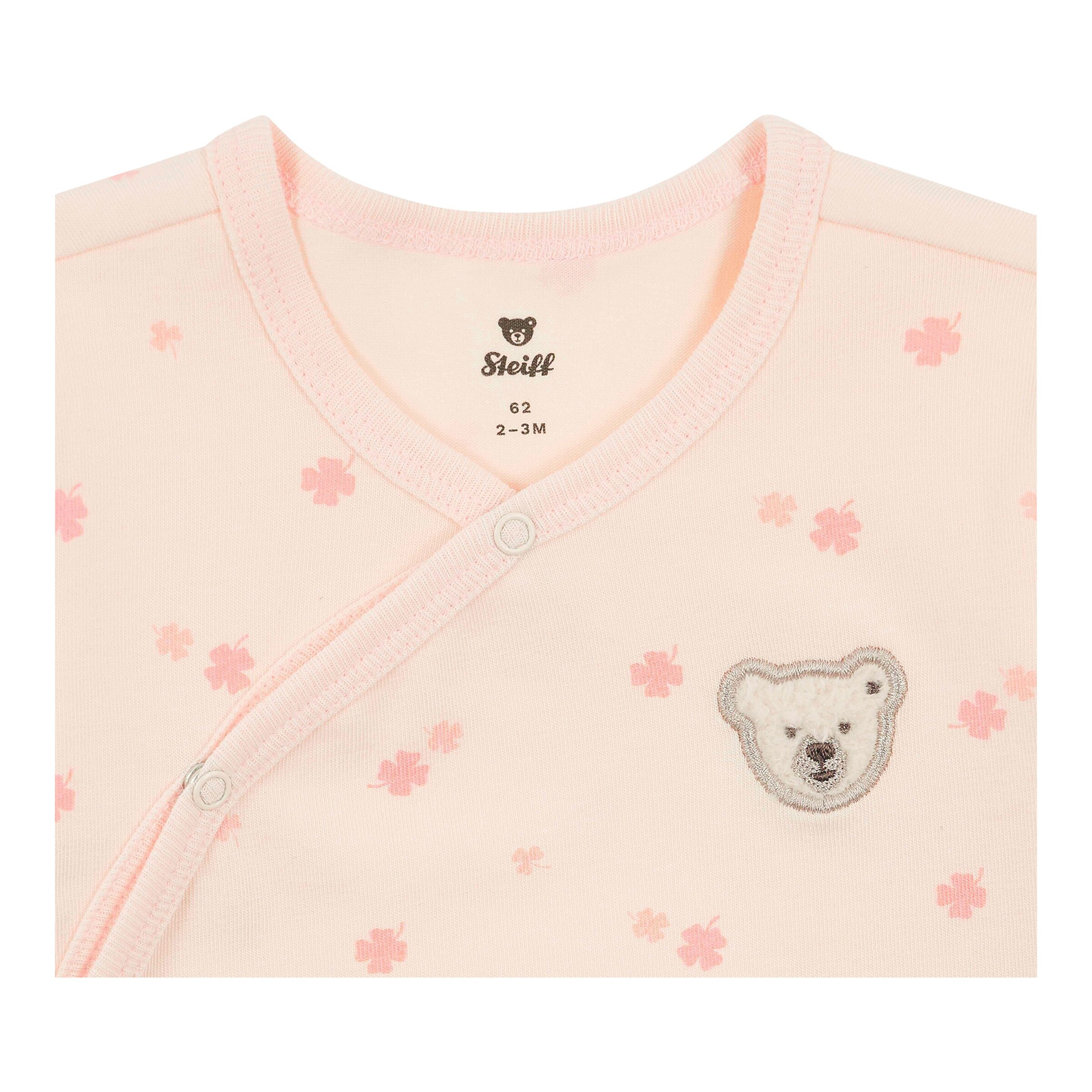 Schlafoverall mit Fuß Blumen Bär