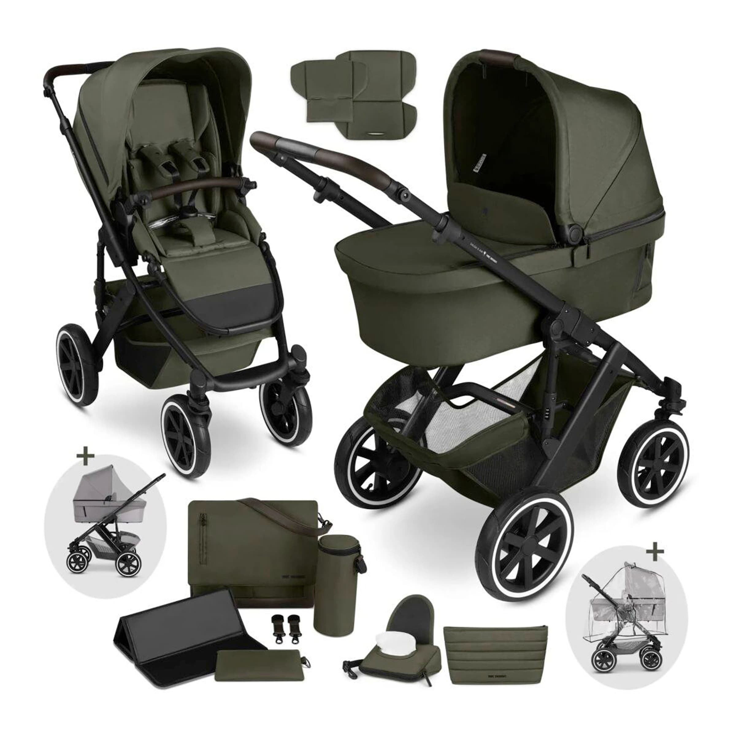 Abc Design Kombikinderwagen Salsa 5 Air inkl. Wickeltasche, Moskitonetz und Regenschutz gruen