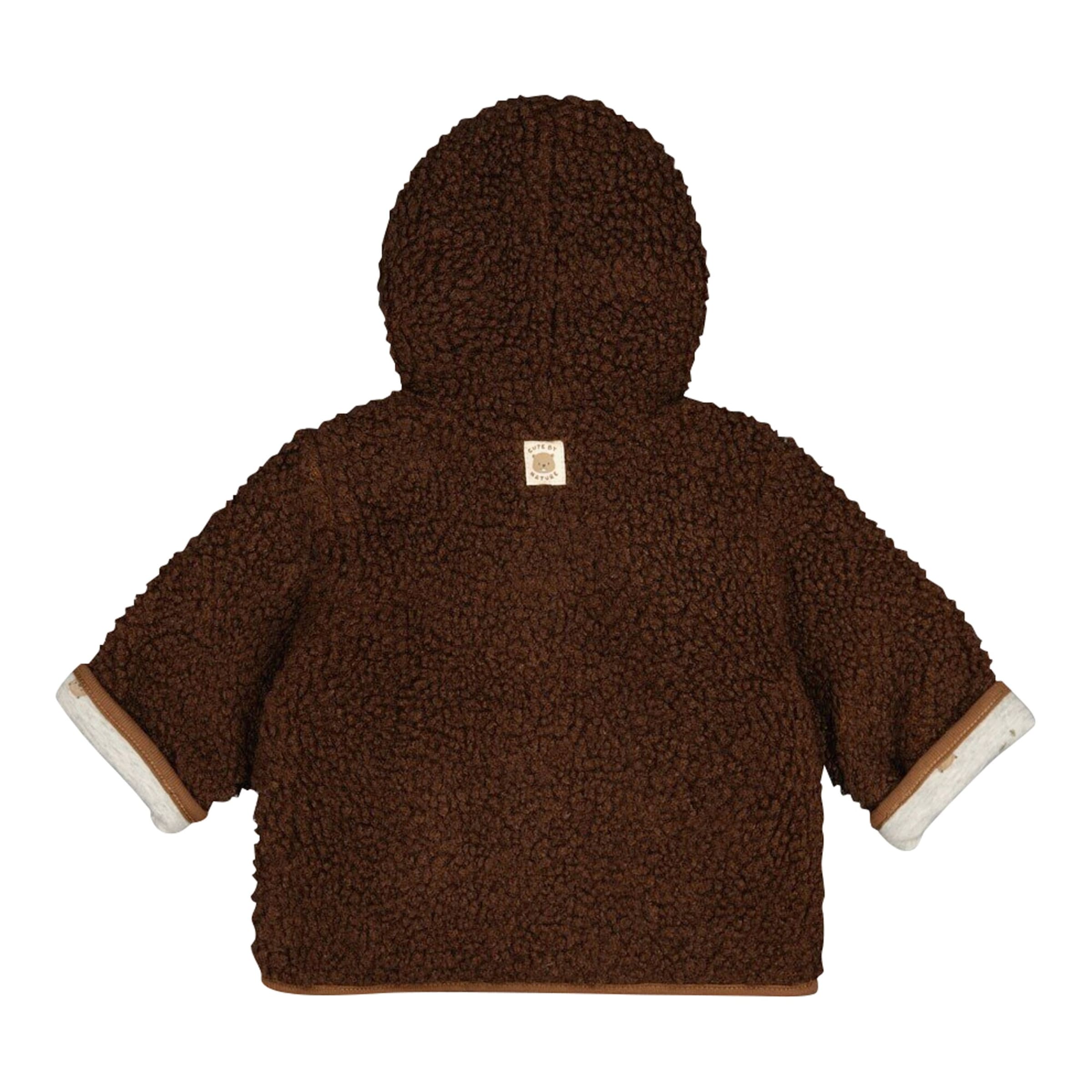 Plüsch-Wendejacke mit Kapuze Biber