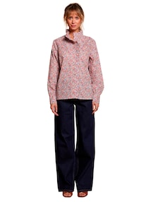 Damen Bluse mit Rüschenkragen, Bio-Baumwolle Mama-Tochter-Capsule BLUMIG