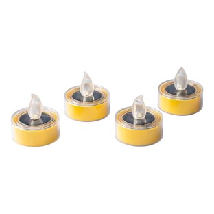 ﻿Bougies chauffe-plats solaires à LED, 4 pièces