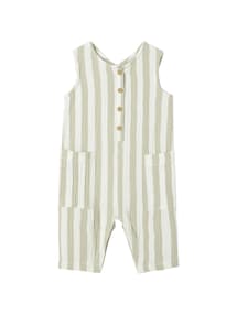Gestreifter Baby Overall aus Musselin