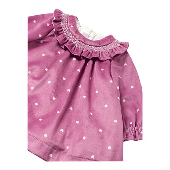 Nicki-Kleid langarm Rüschenkragen Herzen