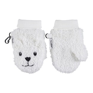 Moufles bébé en peluche ours polaire