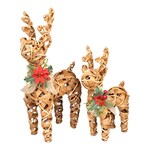 Lot de 2 figurines décoratives «Duo de rennes»