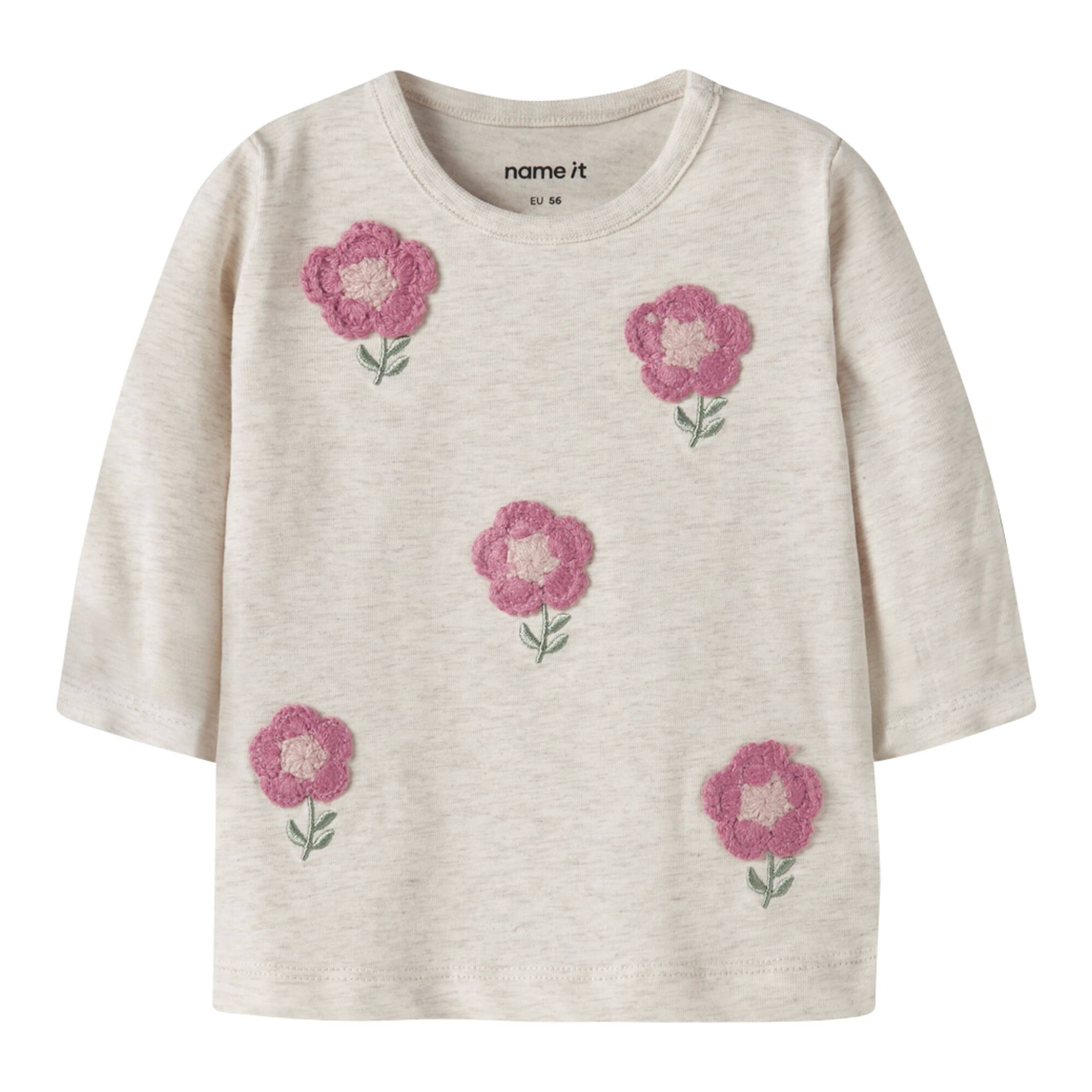 Name It Shirt langarm Häkel-Blumen