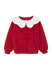Mädchen Sweatshirt mit besticktem Kragen