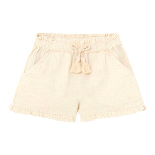 Shorts mit Leinenanteil Rüschen