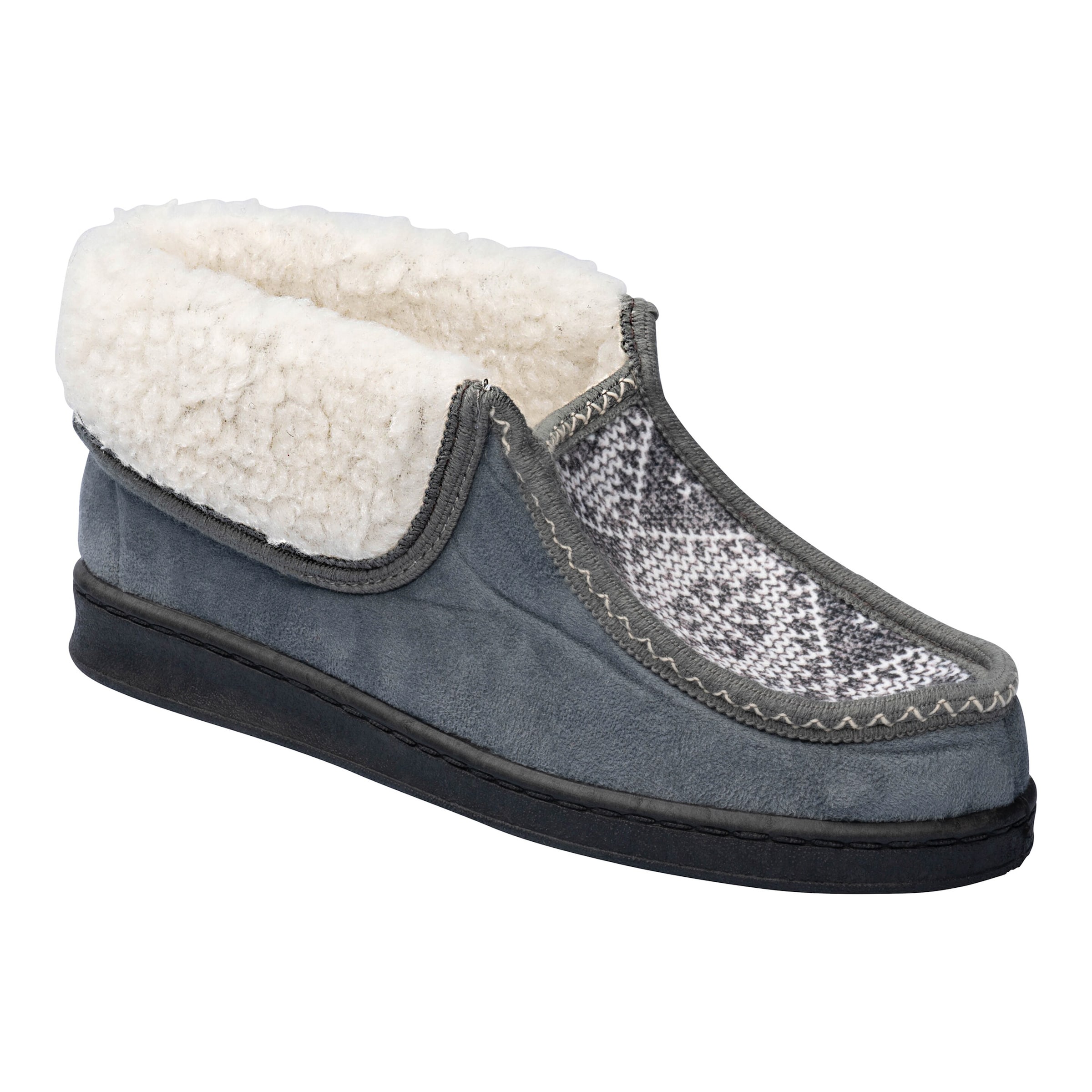 Hüttenschuh, gemustert 42 grau