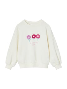 Mädchen Sweatshirt mit Recycling-Polyester, Blumen oder Sterne