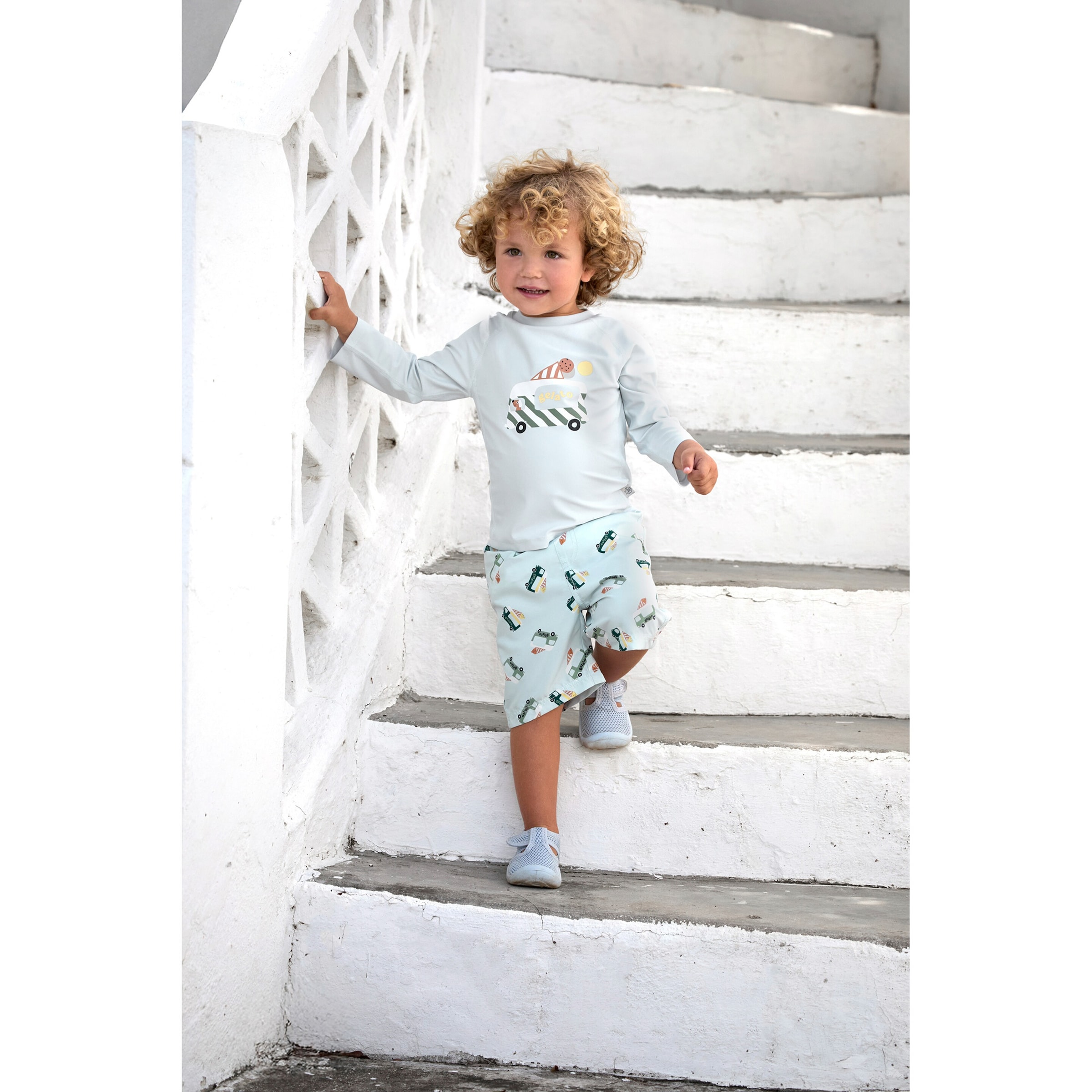 Thumbnail - Lässig Badeshorts mit Windeleinsatz und UV-Schutz Eiswagen