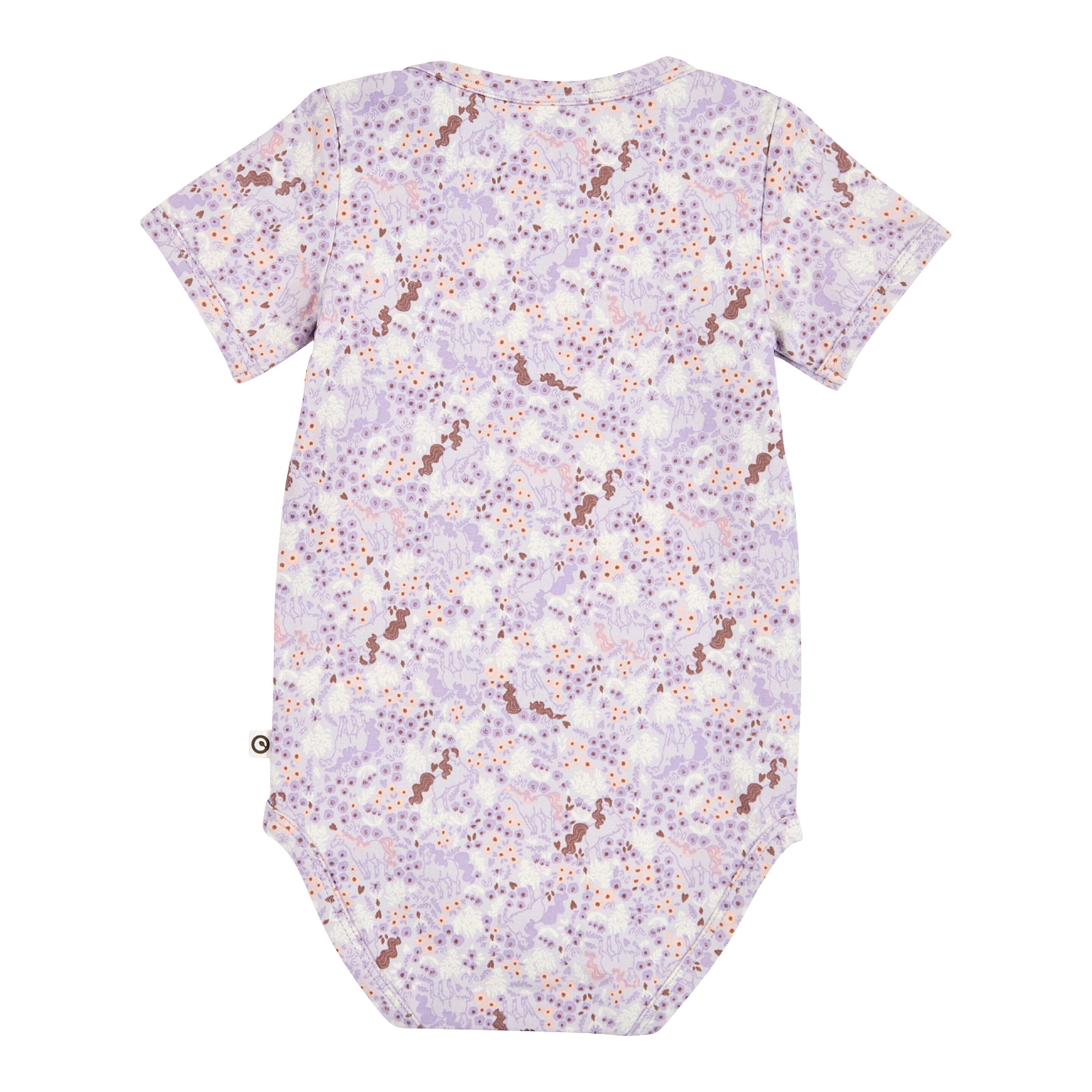 Müsli Body kurzarm Einhörner Blumen