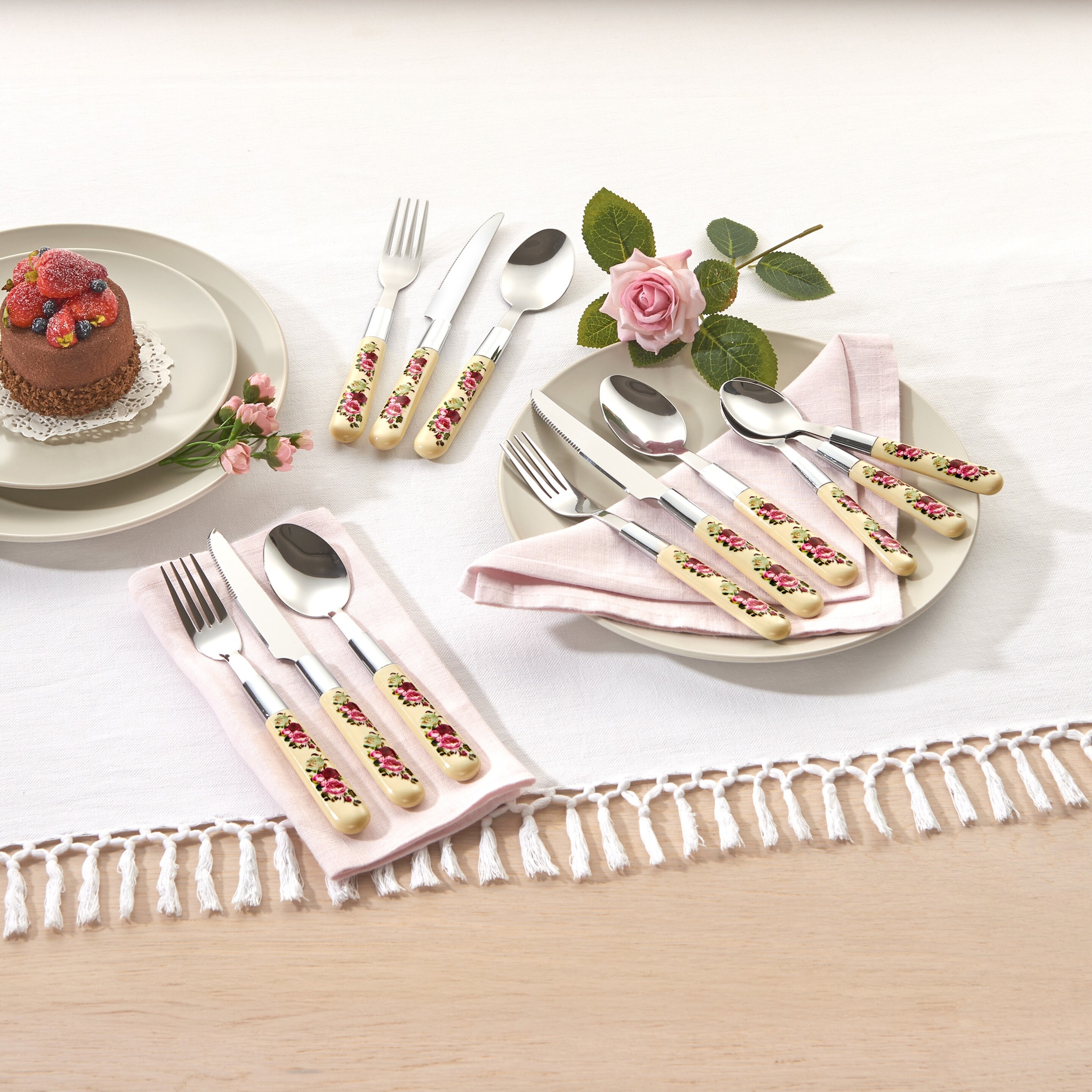 Besteckset „Rosen“, 16-teilig
