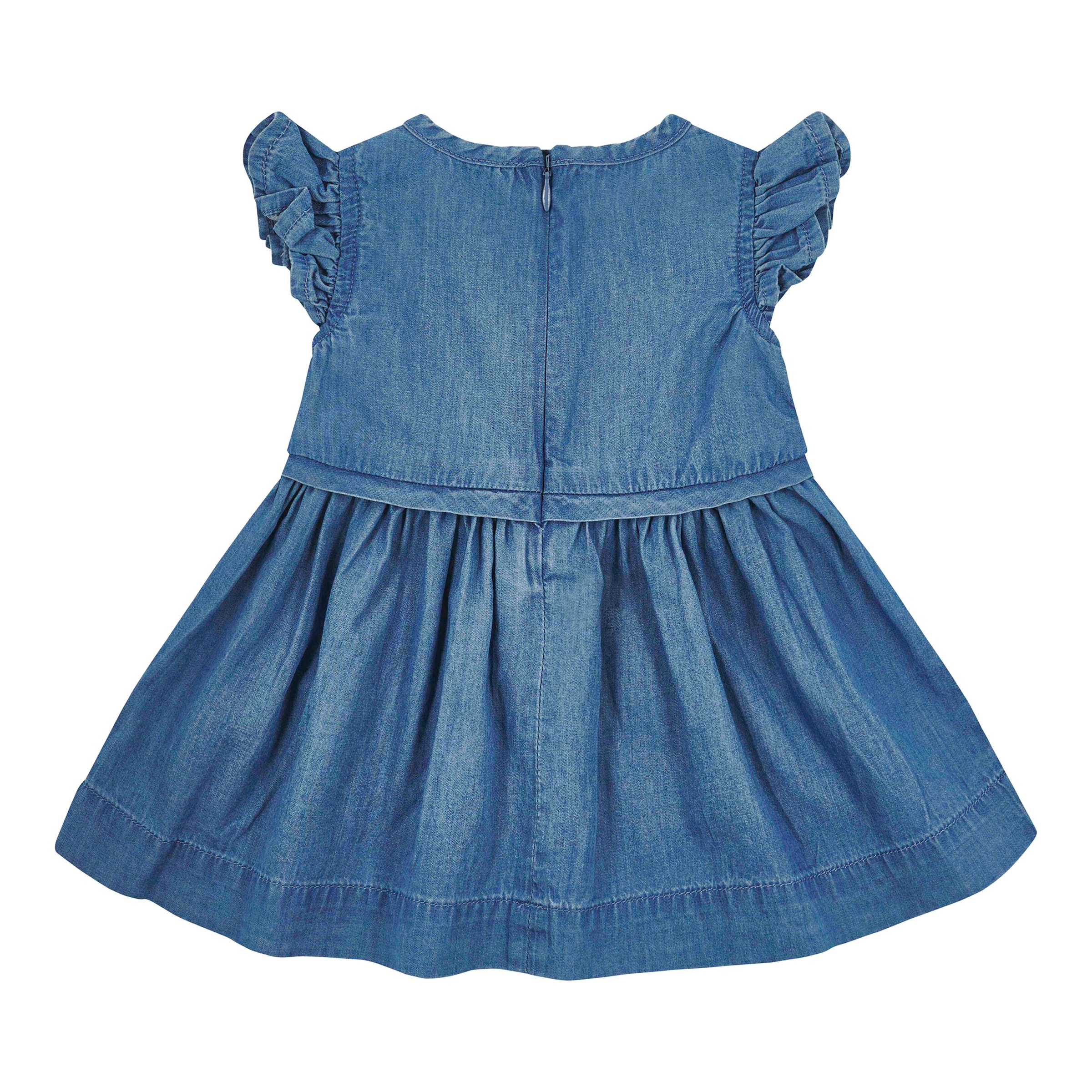Steiff Jeans-Kleid kurzarm Bär Rüschen