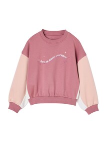 Mädchen Sport-Sweatshirt mit Recycling-Polyester, Colorblock