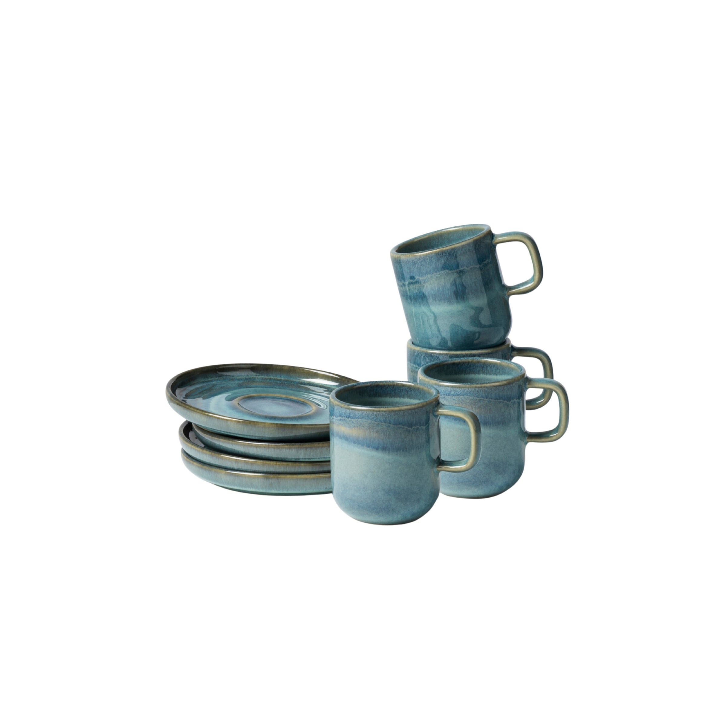 Espressotassen-Set, Steinzeug TIEFER SEE