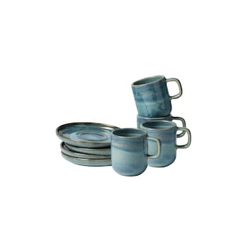 Espressotassen-Set, Steinzeug TIEFER SEE