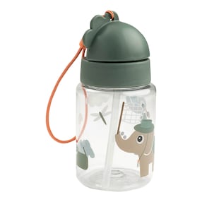 Trinkflasche mit Strohhalm
