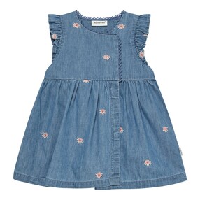 Chambray-Kleid ohne Arm Blumen
