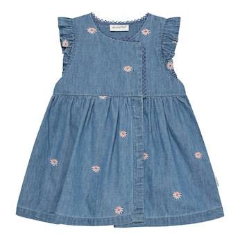 Robe sans manches chambray fleurs