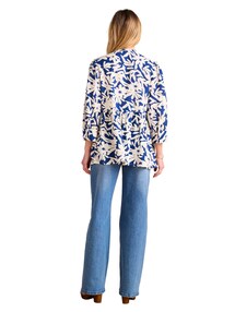 Bluse für Schwangerschaft und Stillzeit mit Blätterprint