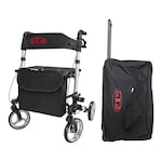 Leichtgewicht-Rollator Premium, Aluminium AT51006 + Transporttasche mit Rollen