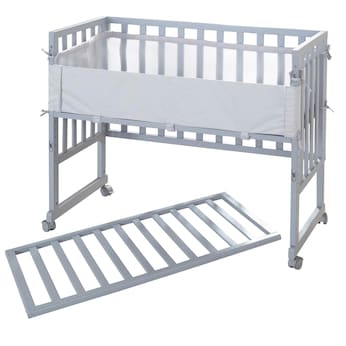Stuben- & Beistellbett 3in1 mit Barriere  roba Style grau 